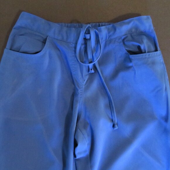 Grey's Anatomy Women's Drawstring Scrub Pant-S, Mock-Wrap Scrub Top-M, Blue - Picture 2 of 7